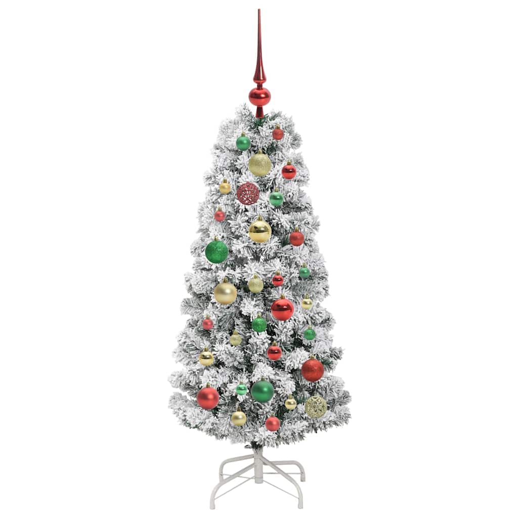 Künstlicher klappbarer Weihnachtsbaum Grün und Weiß 120 cm