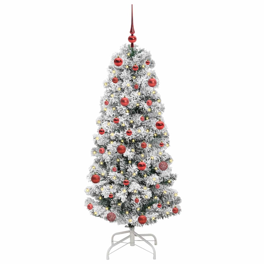 Künstlicher klappbarer Weihnachtsbaum Grün und Weiß 150 cm
