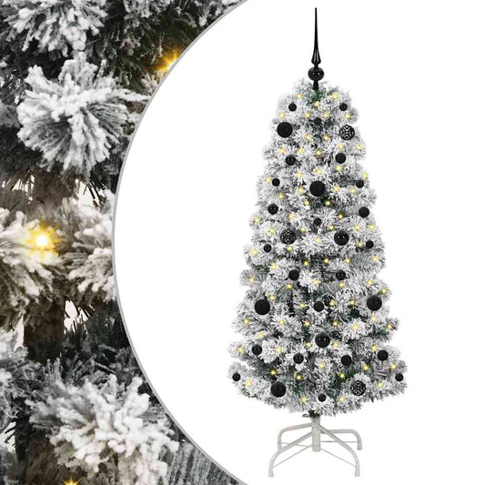 Künstlicher klappbarer Weihnachtsbaum Grün und Weiß 150 cm