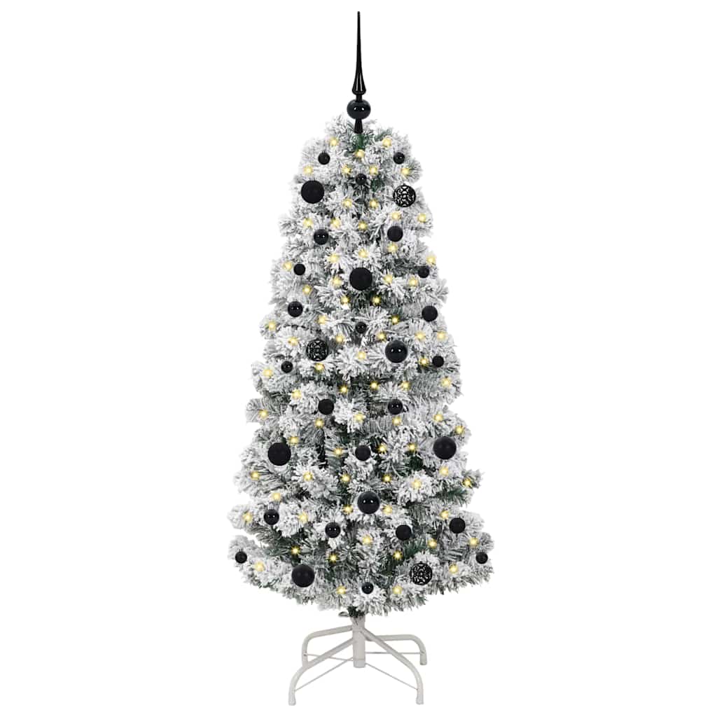 Künstlicher klappbarer Weihnachtsbaum Grün und Weiß 150 cm