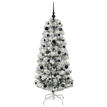 Künstlicher klappbarer Weihnachtsbaum Grün und Weiß 150 cm