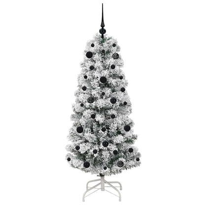 Künstlicher klappbarer Weihnachtsbaum Grün und Weiß 150 cm
