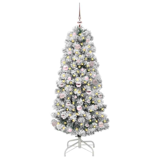 Künstlicher klappbarer Weihnachtsbaum Grün und Weiß 150 cm
