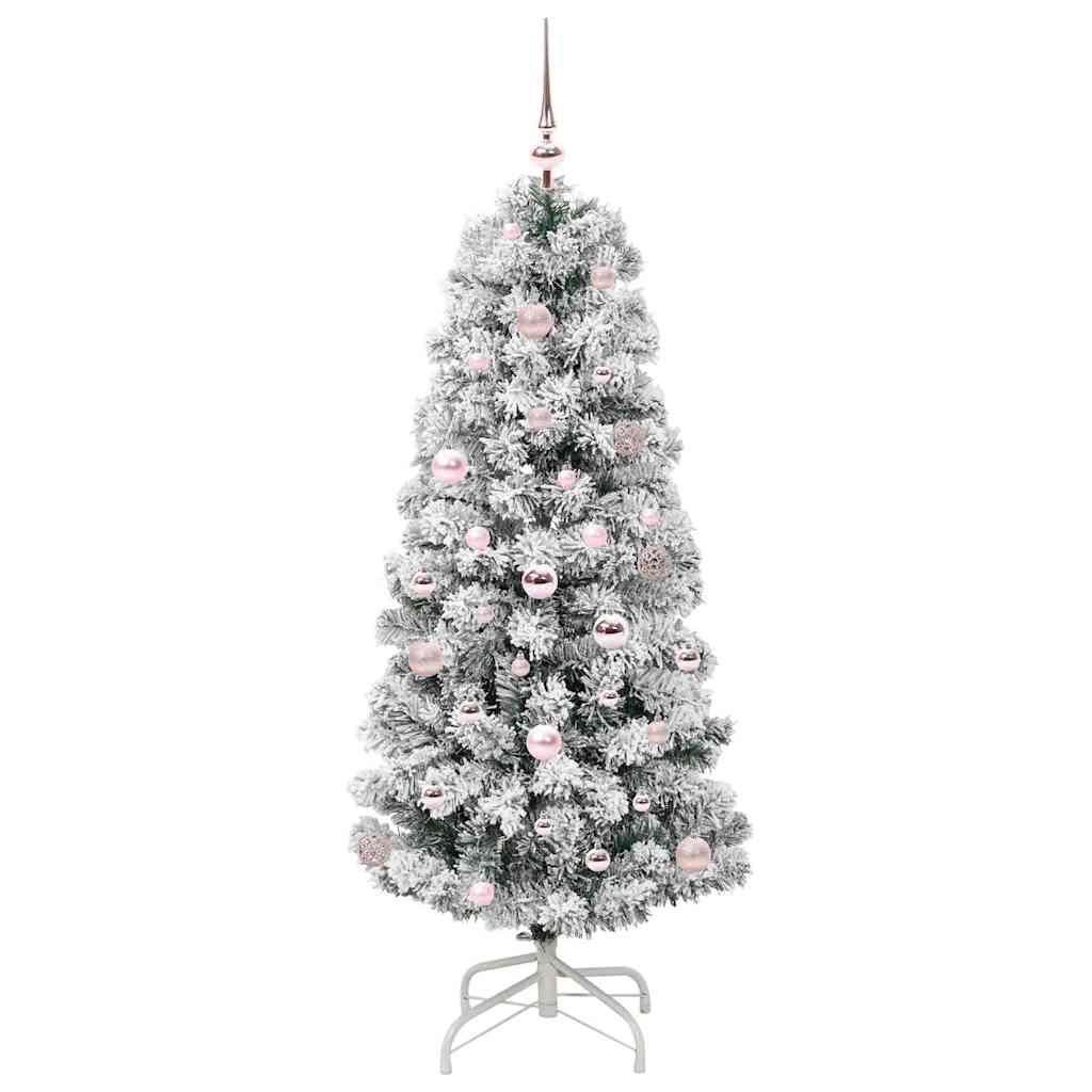 Künstlicher klappbarer Weihnachtsbaum Grün und Weiß 150 cm