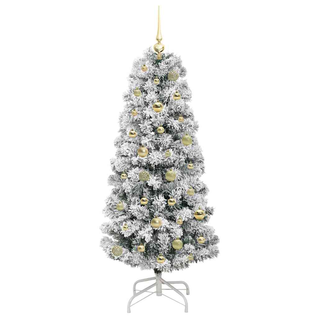 Künstlicher klappbarer Weihnachtsbaum Grün und Weiß 150 cm