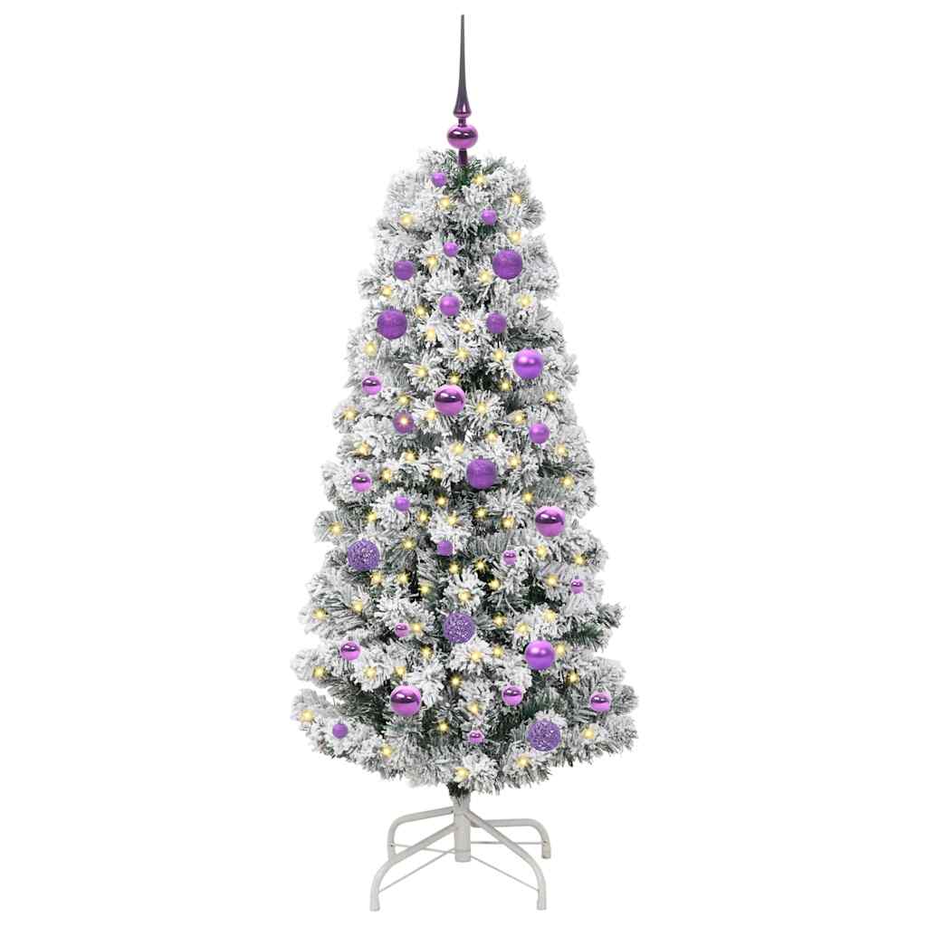 Künstlicher klappbarer Weihnachtsbaum Grün und Weiß 150 cm