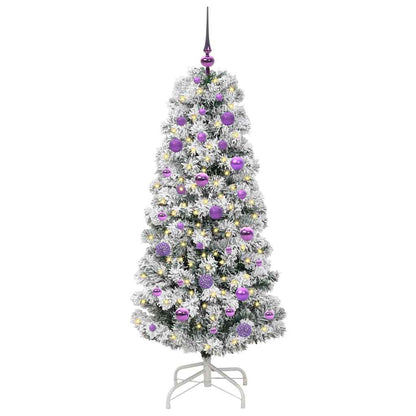 Künstlicher klappbarer Weihnachtsbaum Grün und Weiß 150 cm