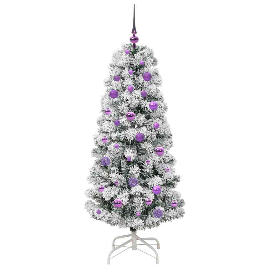 Künstlicher klappbarer Weihnachtsbaum Grün und Weiß 150 cm