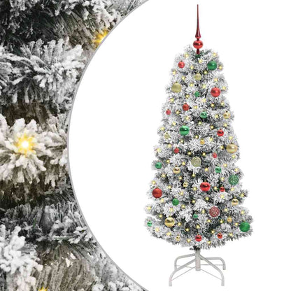 Künstlicher klappbarer Weihnachtsbaum Grün und Weiß 150 cm