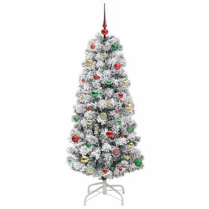 Künstlicher klappbarer Weihnachtsbaum Grün und Weiß 150 cm