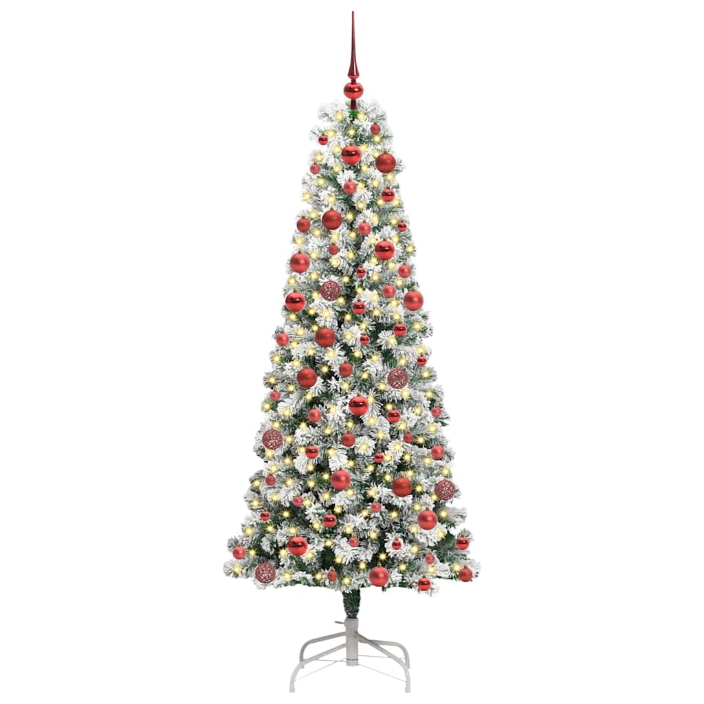 Albero di Natale artificiale pieghevole verde e bianco 180 cm