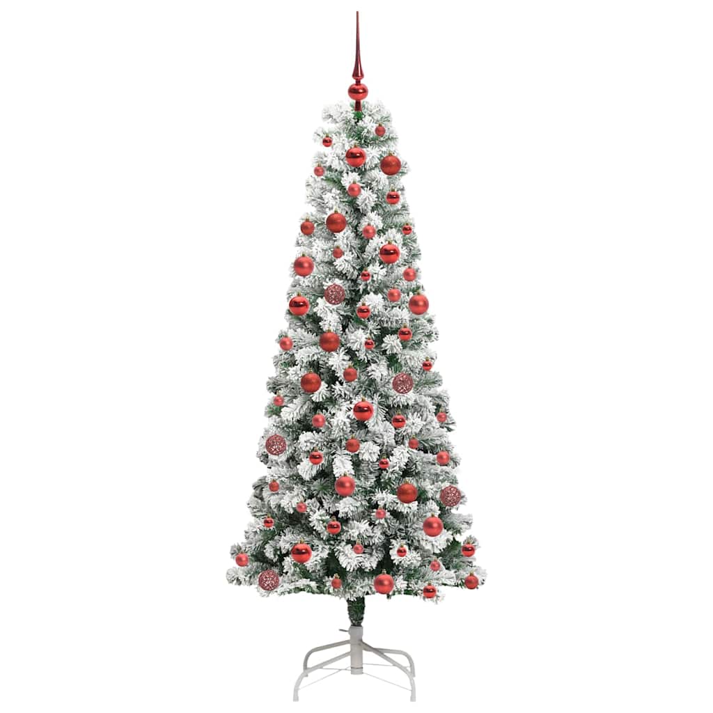Albero di Natale artificiale pieghevole verde e bianco 180 cm