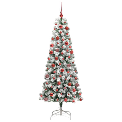 Albero di Natale artificiale pieghevole verde e bianco 180 cm