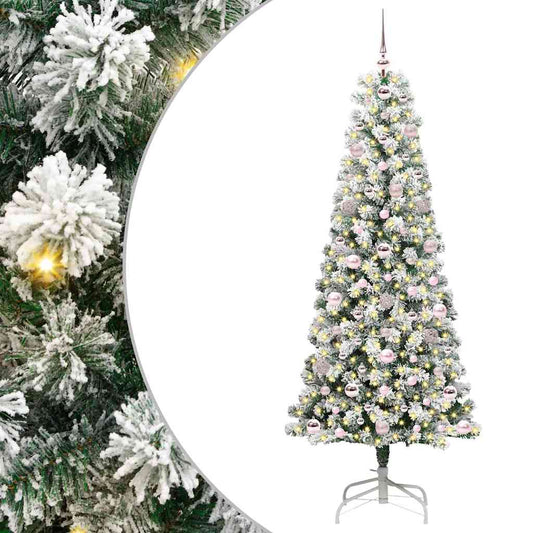 Künstlicher klappbarer Weihnachtsbaum Grün und Weiß 180 cm