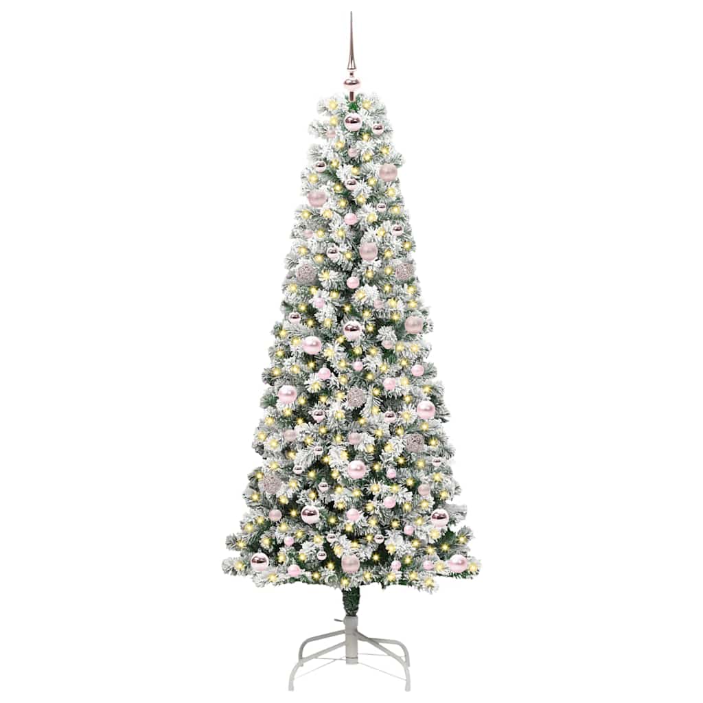 Albero di Natale artificiale pieghevole verde e bianco 180 cm