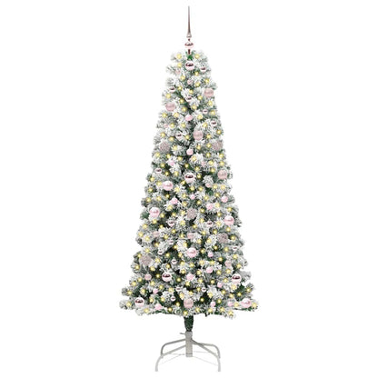 Albero di Natale artificiale pieghevole verde e bianco 180 cm