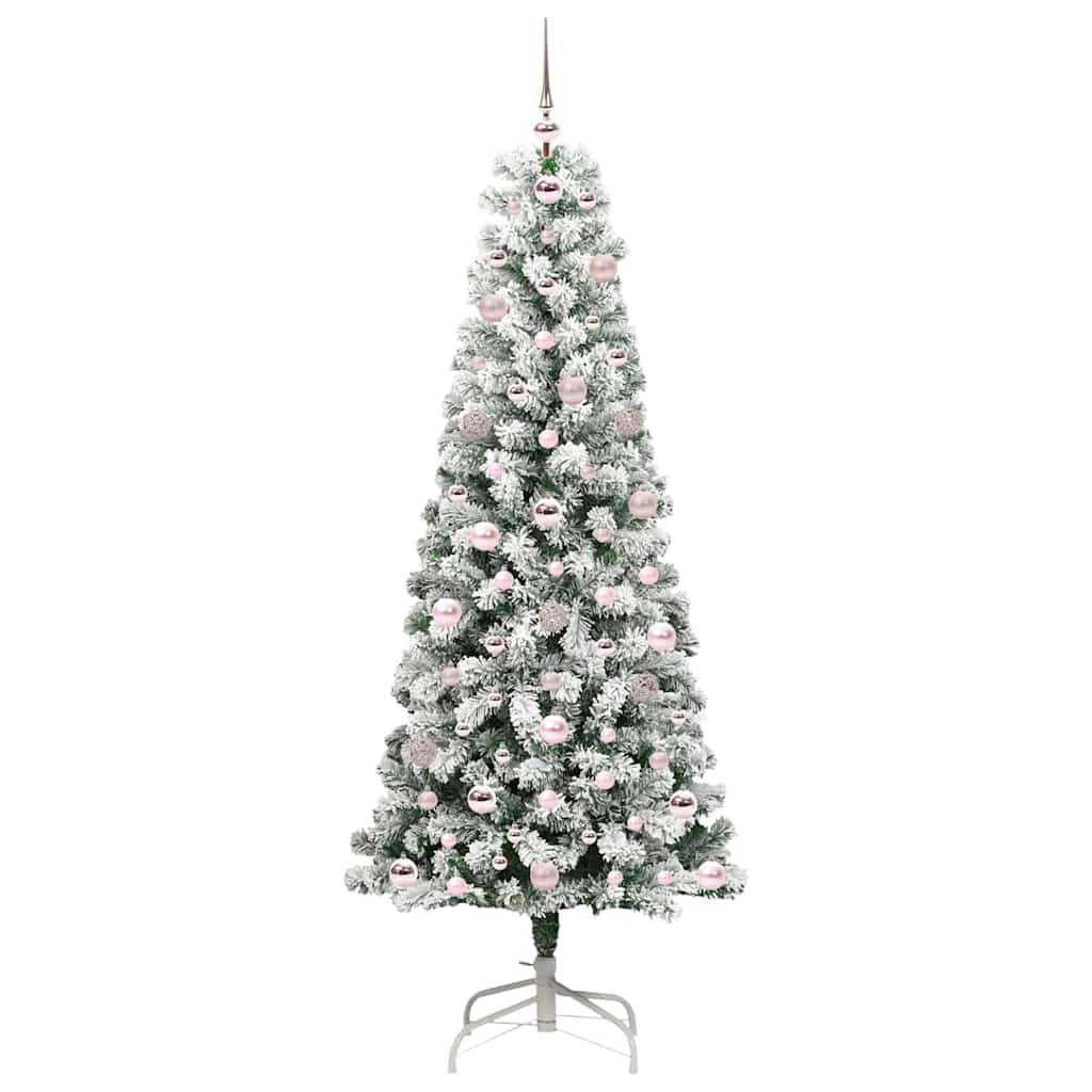 Albero di Natale artificiale pieghevole verde e bianco 180 cm