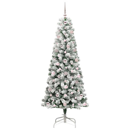 Albero di Natale artificiale pieghevole verde e bianco 180 cm