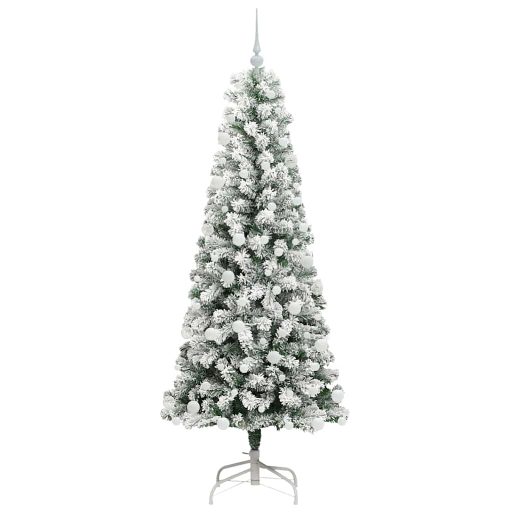 Künstlicher klappbarer Weihnachtsbaum Grün und Weiß 180 cm