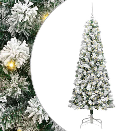 Albero di Natale artificiale pieghevole verde e bianco 180 cm