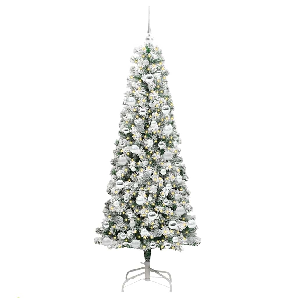 Albero di Natale artificiale pieghevole verde e bianco 180 cm