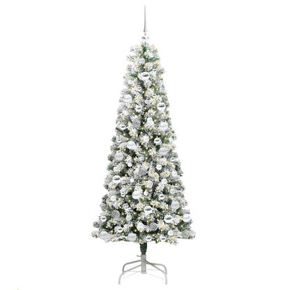 Albero di Natale artificiale pieghevole verde e bianco 180 cm