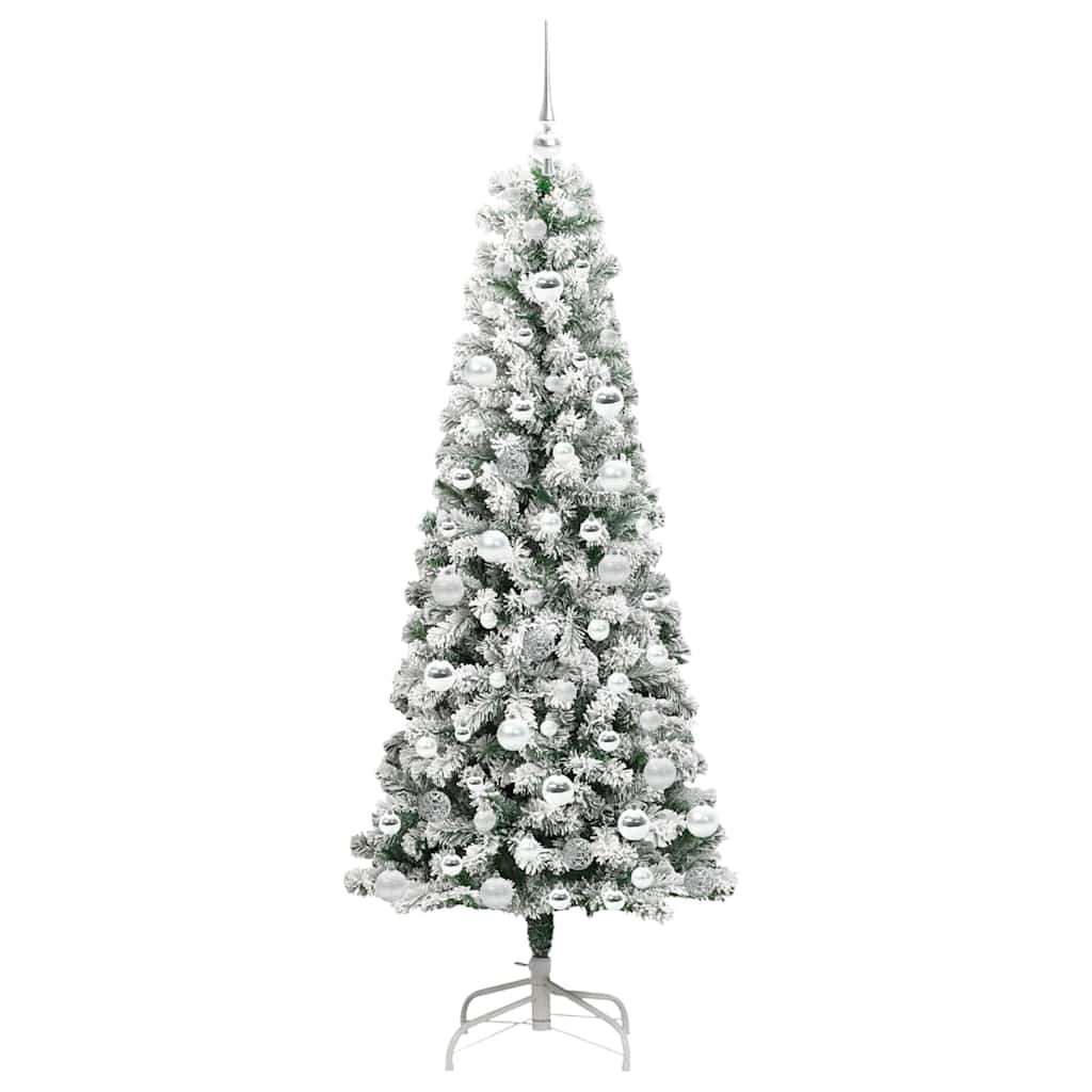 Albero di Natale artificiale pieghevole verde e bianco 180 cm