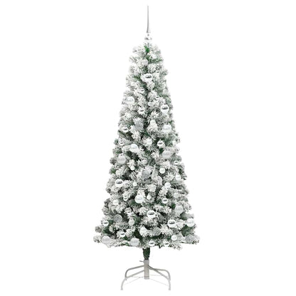 Albero di Natale artificiale pieghevole verde e bianco 180 cm