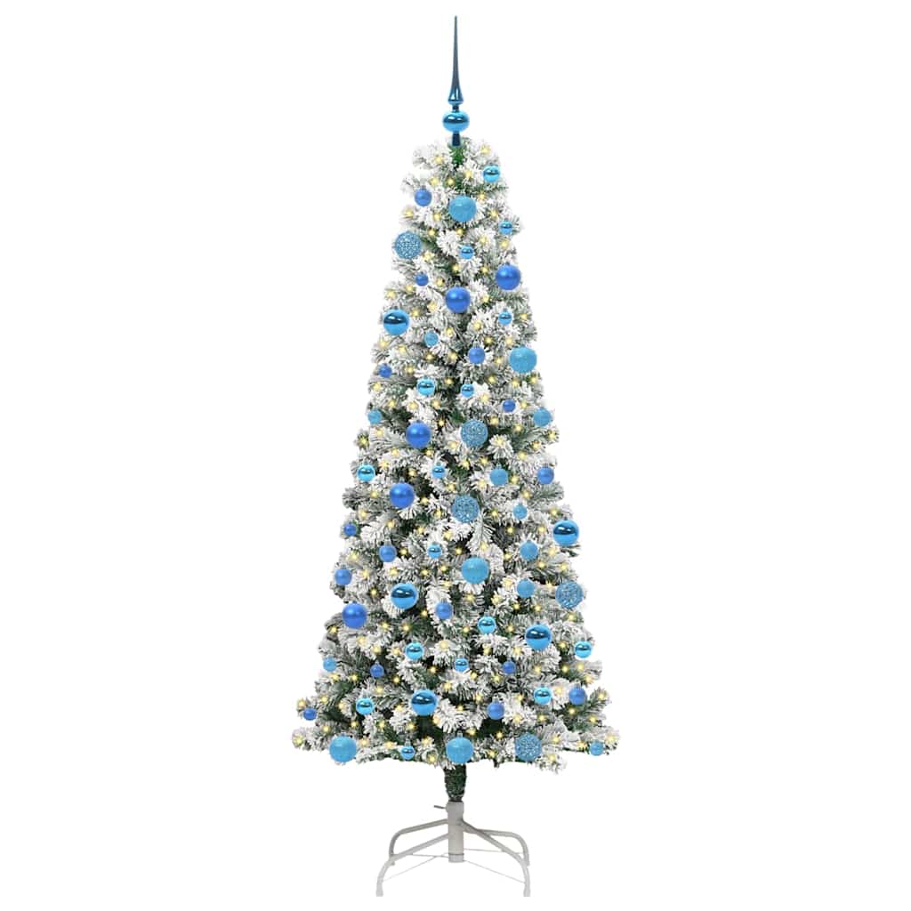 Künstlicher klappbarer Weihnachtsbaum Grün und Weiß 180 cm
