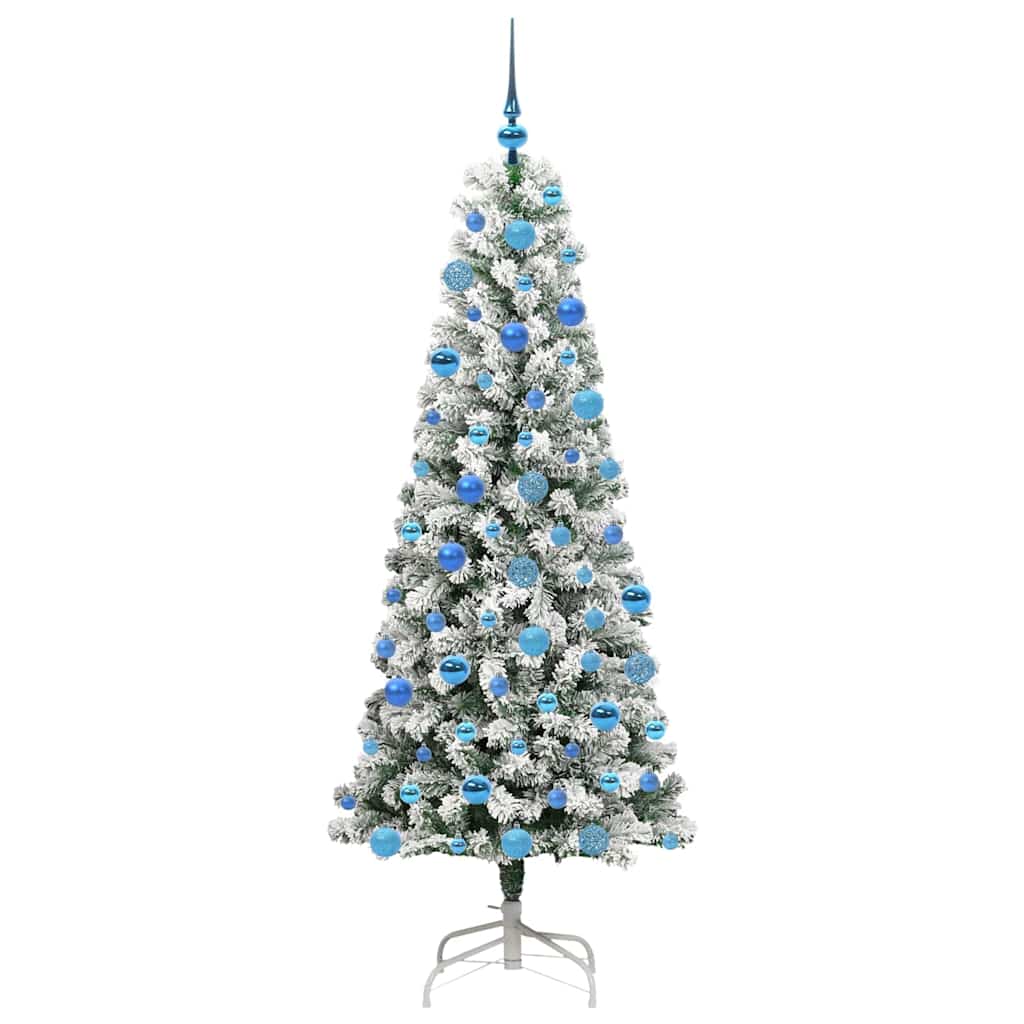 Künstlicher klappbarer Weihnachtsbaum Grün und Weiß 180 cm