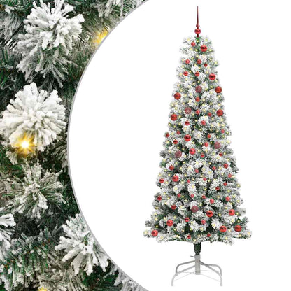 Künstlicher klappbarer Weihnachtsbaum Grün und Weiß 210 cm