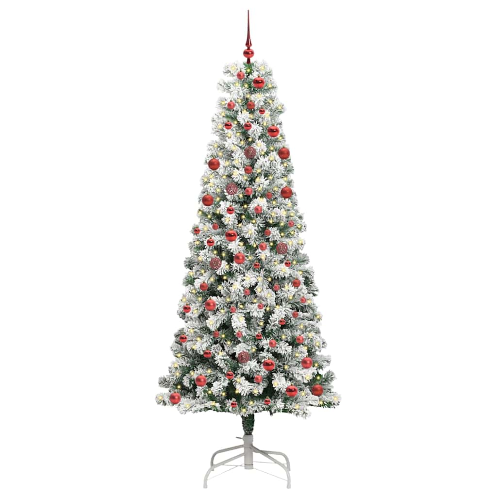 Künstlicher klappbarer Weihnachtsbaum Grün und Weiß 210 cm