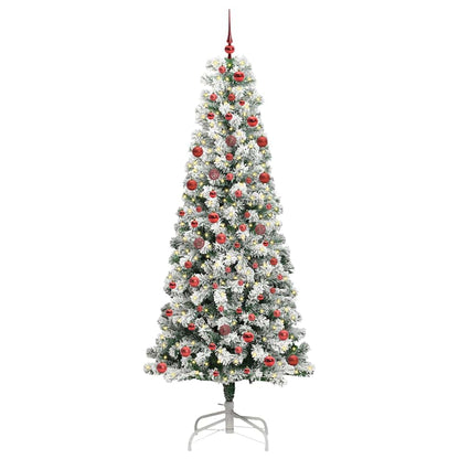 Künstlicher klappbarer Weihnachtsbaum Grün und Weiß 210 cm