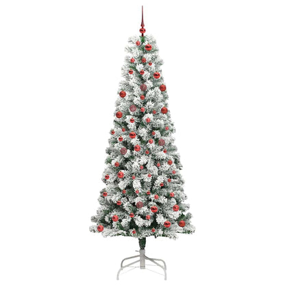 Künstlicher klappbarer Weihnachtsbaum Grün und Weiß 210 cm