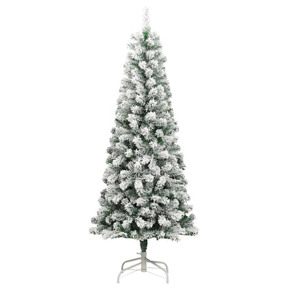 Albero di Natale artificiale pieghevole, verde e bianco, 210 cm