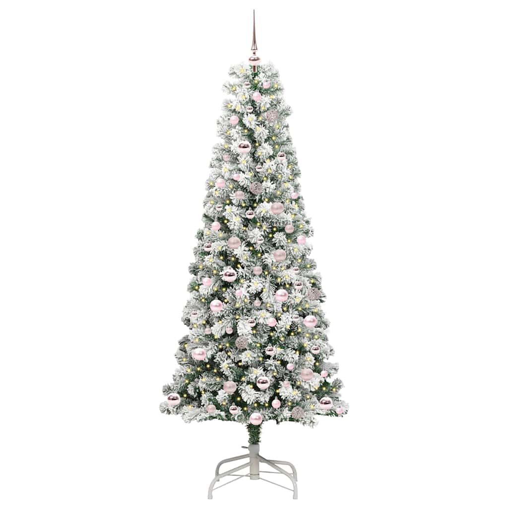Künstlicher klappbarer Weihnachtsbaum Grün und Weiß 210 cm