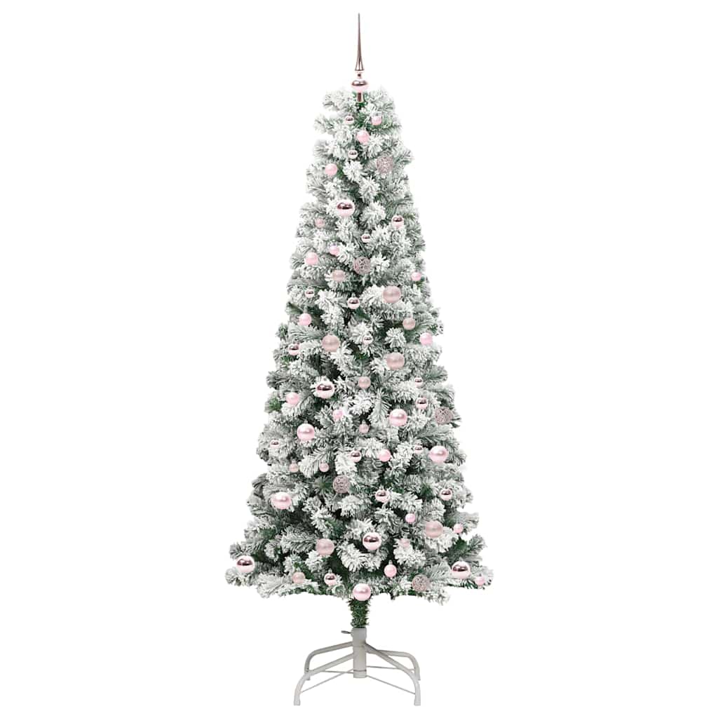 Künstlicher klappbarer Weihnachtsbaum Grün und Weiß 210 cm