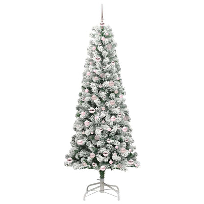 Künstlicher klappbarer Weihnachtsbaum Grün und Weiß 210 cm