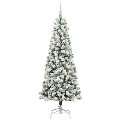 Künstlicher klappbarer Weihnachtsbaum Grün und Weiß 210 cm