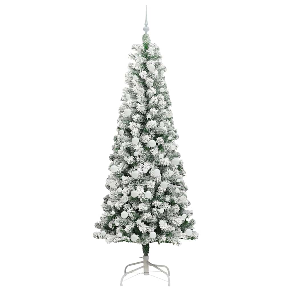 Künstlicher klappbarer Weihnachtsbaum Grün und Weiß 210 cm