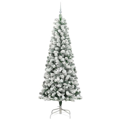Künstlicher klappbarer Weihnachtsbaum Grün und Weiß 210 cm