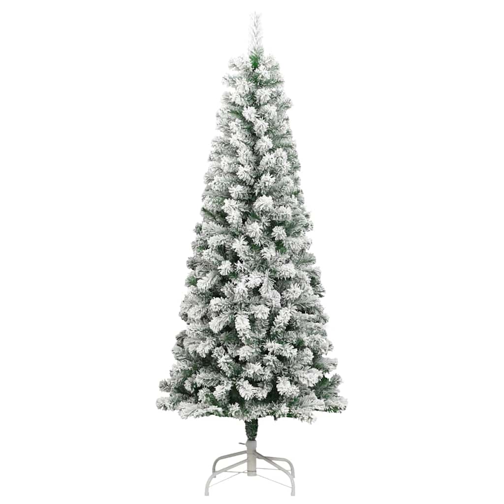 Künstlicher klappbarer Weihnachtsbaum Grün und Weiß 210 cm