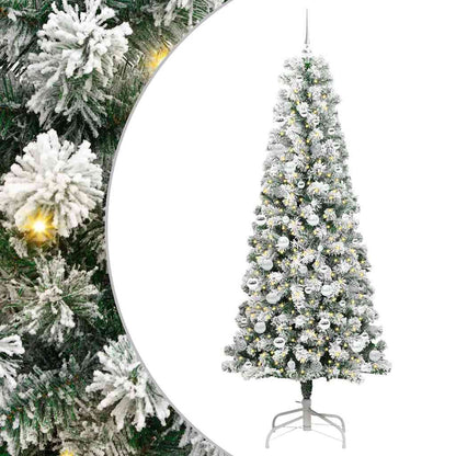 Künstlicher klappbarer Weihnachtsbaum Grün und Weiß 210 cm