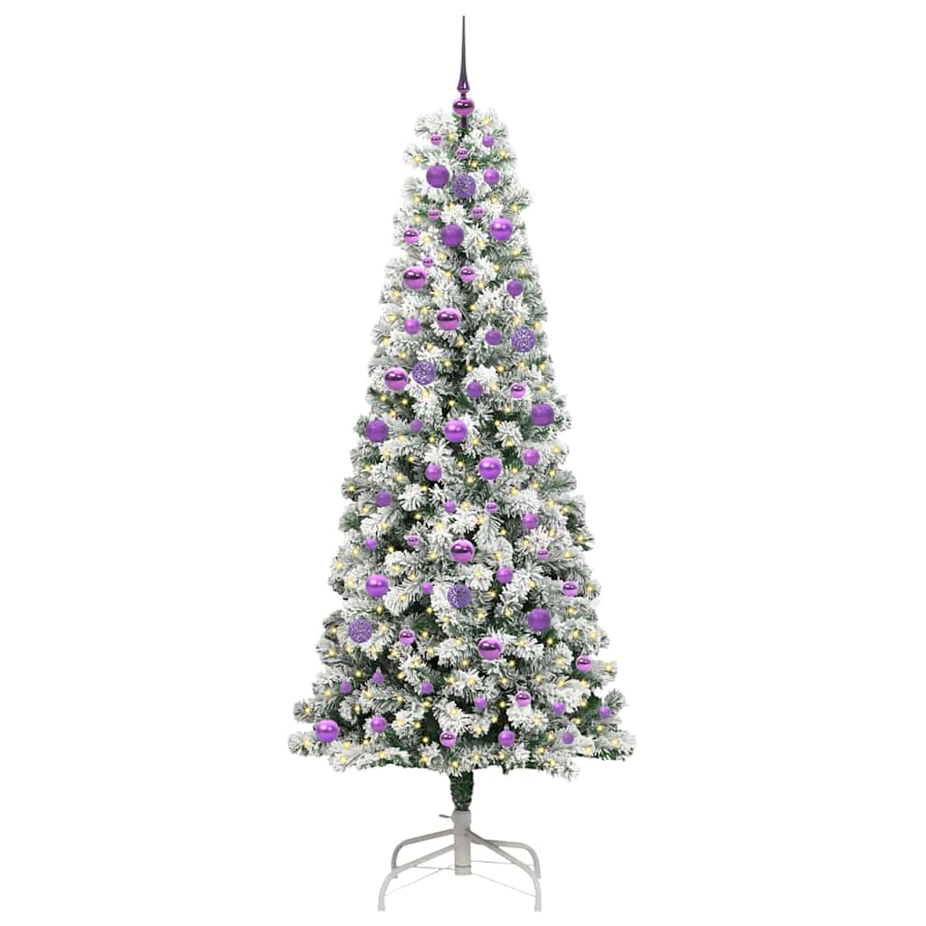 Künstlicher klappbarer Weihnachtsbaum Grün und Weiß 210 cm
