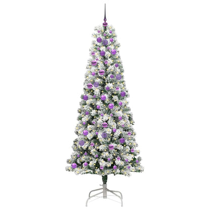 Künstlicher klappbarer Weihnachtsbaum Grün und Weiß 210 cm