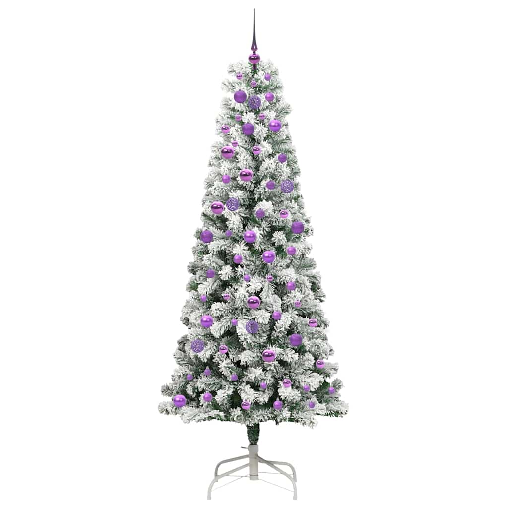 Künstlicher klappbarer Weihnachtsbaum Grün und Weiß 210 cm