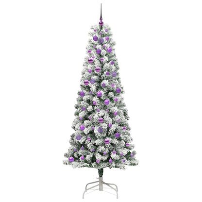Künstlicher klappbarer Weihnachtsbaum Grün und Weiß 210 cm
