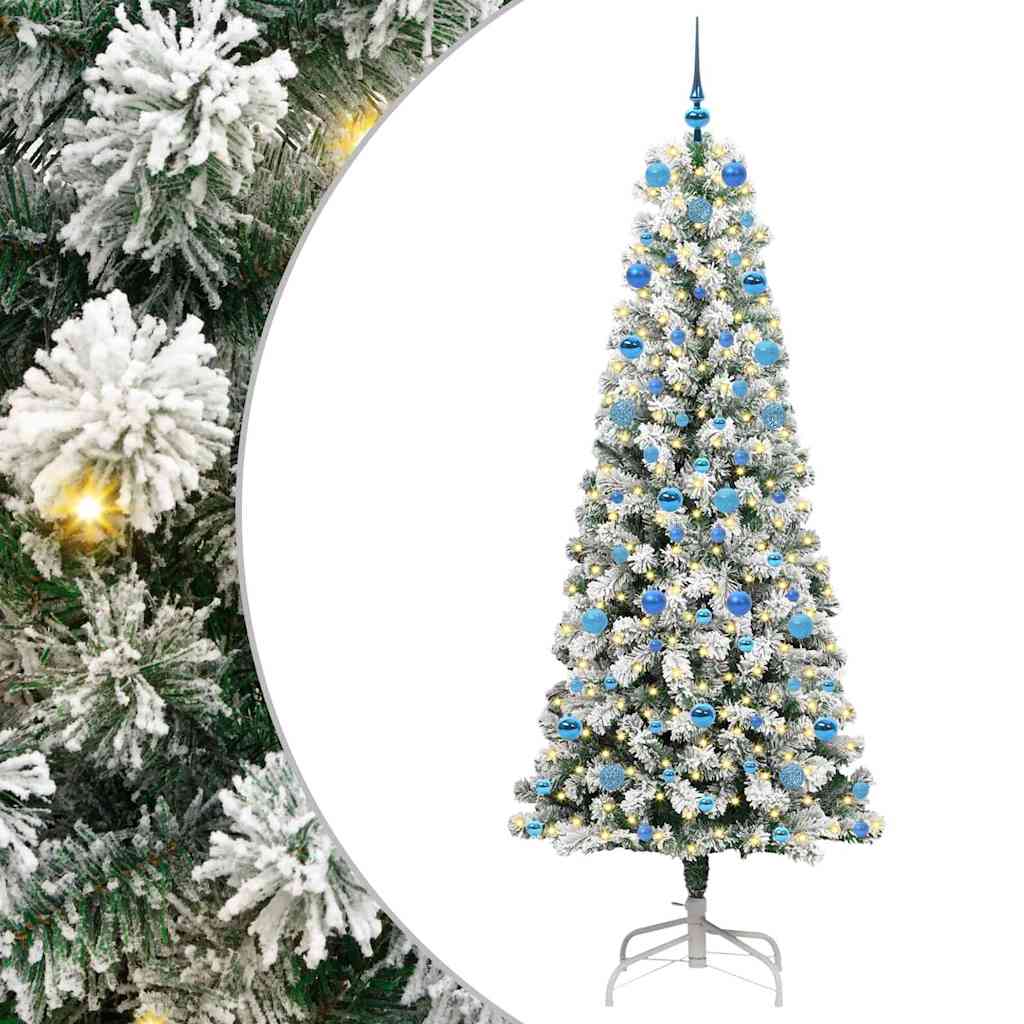 Künstlicher klappbarer Weihnachtsbaum Grün und Weiß 210 cm