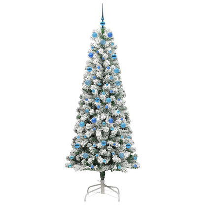 Künstlicher klappbarer Weihnachtsbaum Grün und Weiß 210 cm