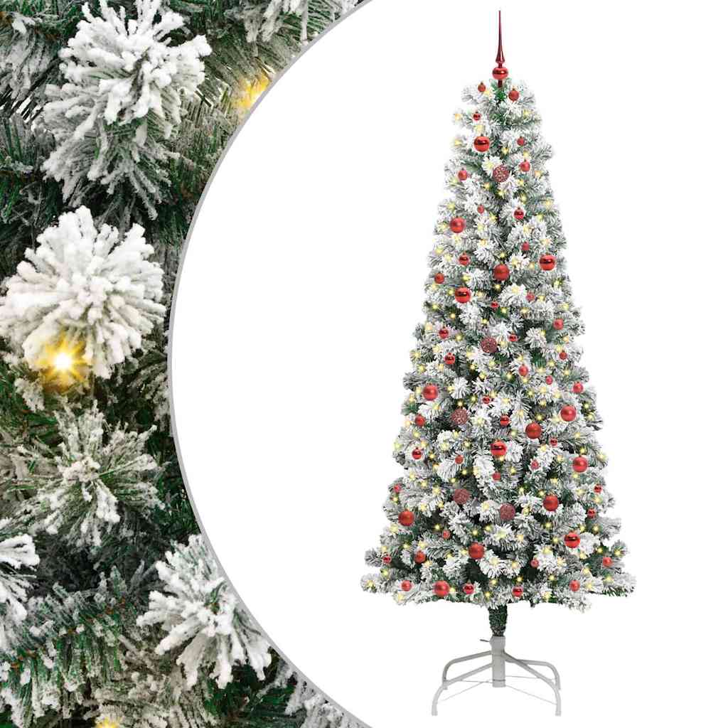 Künstlicher klappbarer Weihnachtsbaum Grün und Weiß 240 cm